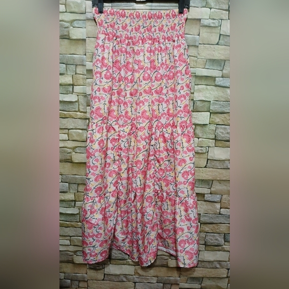 SHEIN Pants - SHEIN Pink Floral Wide Leg Pants Elastic Waist